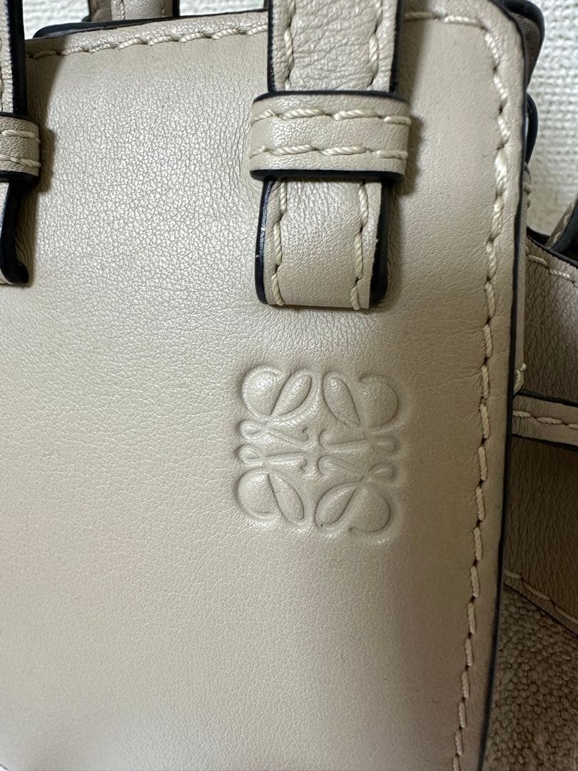 極美品】LOEWEロエベ ハンモック ミニ DW レザー&リネン ライトオーク