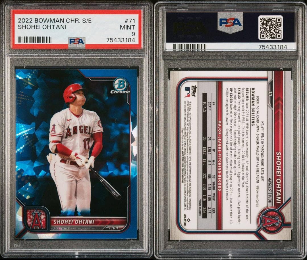 PSA9鑑定品】大谷翔平2022 Bowman Chrome Sapphire - メルカリ