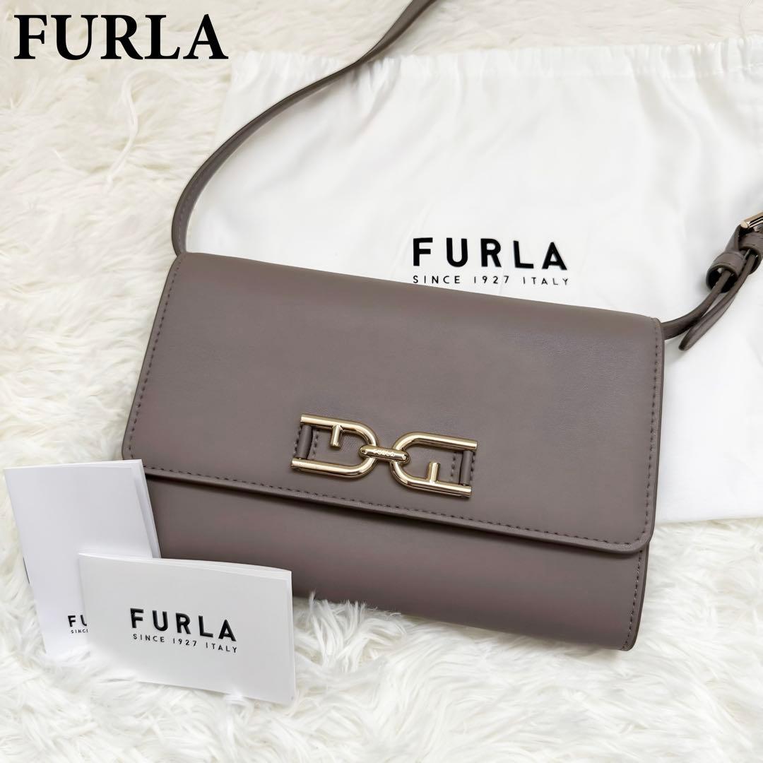 未使用級】FURLA フルラ Meti ショルダーバッグ ウォレット 現行ロゴ