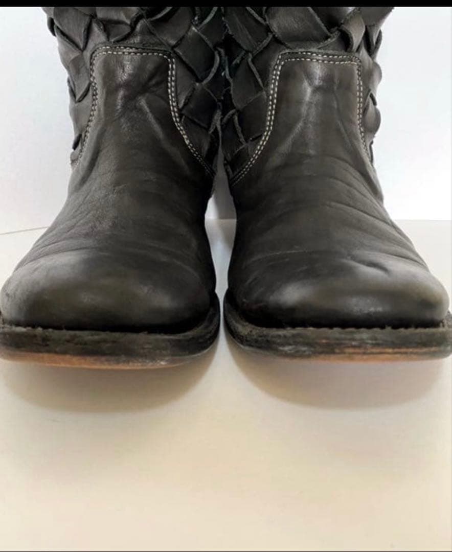 BACKLASH 希少 ロイフラ 別注 編み込み ブーツ - メルカリ