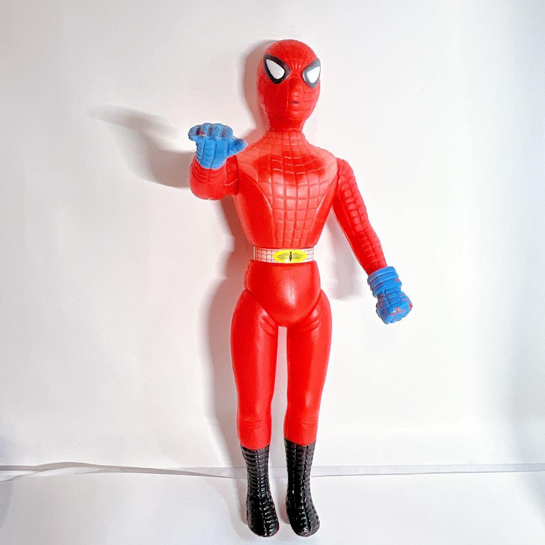☆超希少 70s スパイダーマン パチモノ 25cm ビッグソフビ フィギュア