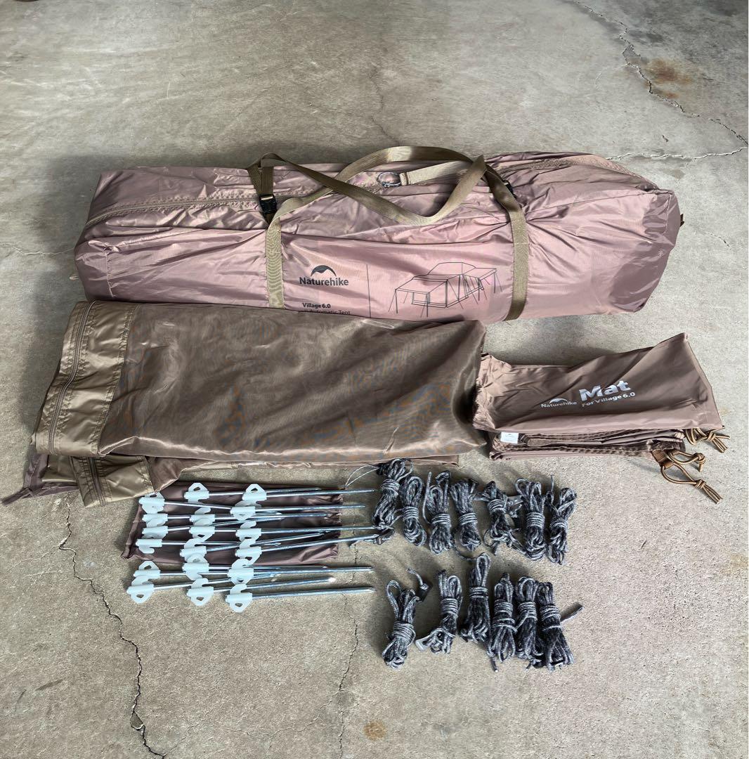 Naturehike Village 6.0 Plus グランドシート付き 新作】 Naturehike Village6.0 Plus ワンタッチテント Ti black 前幕