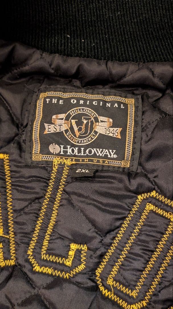 お洒落冬セット USA製 90s HOLLOWAY ウールスタジャン 緑 ゆるだぼ