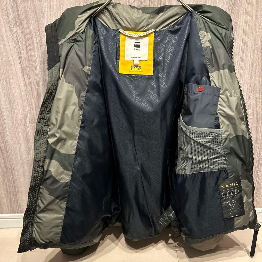 美品】G-STAR RAW 高級ダウンジャケット カモフラージュ柄 古着 L