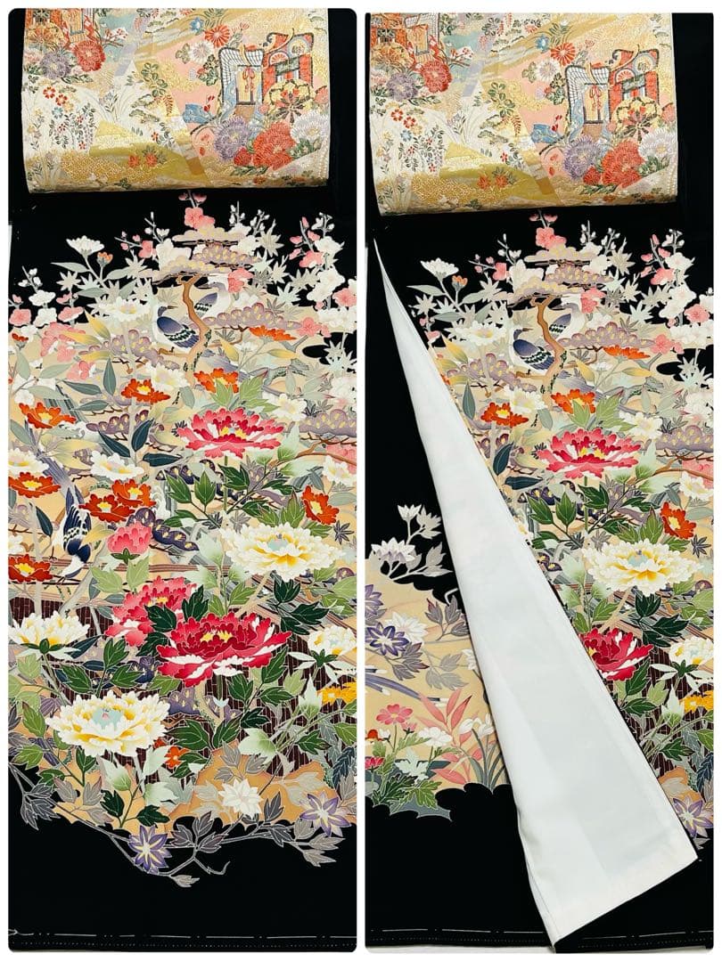 最高級本加賀友禅手書き技術者西川健一作品 本金箔高級袋帯23点完全