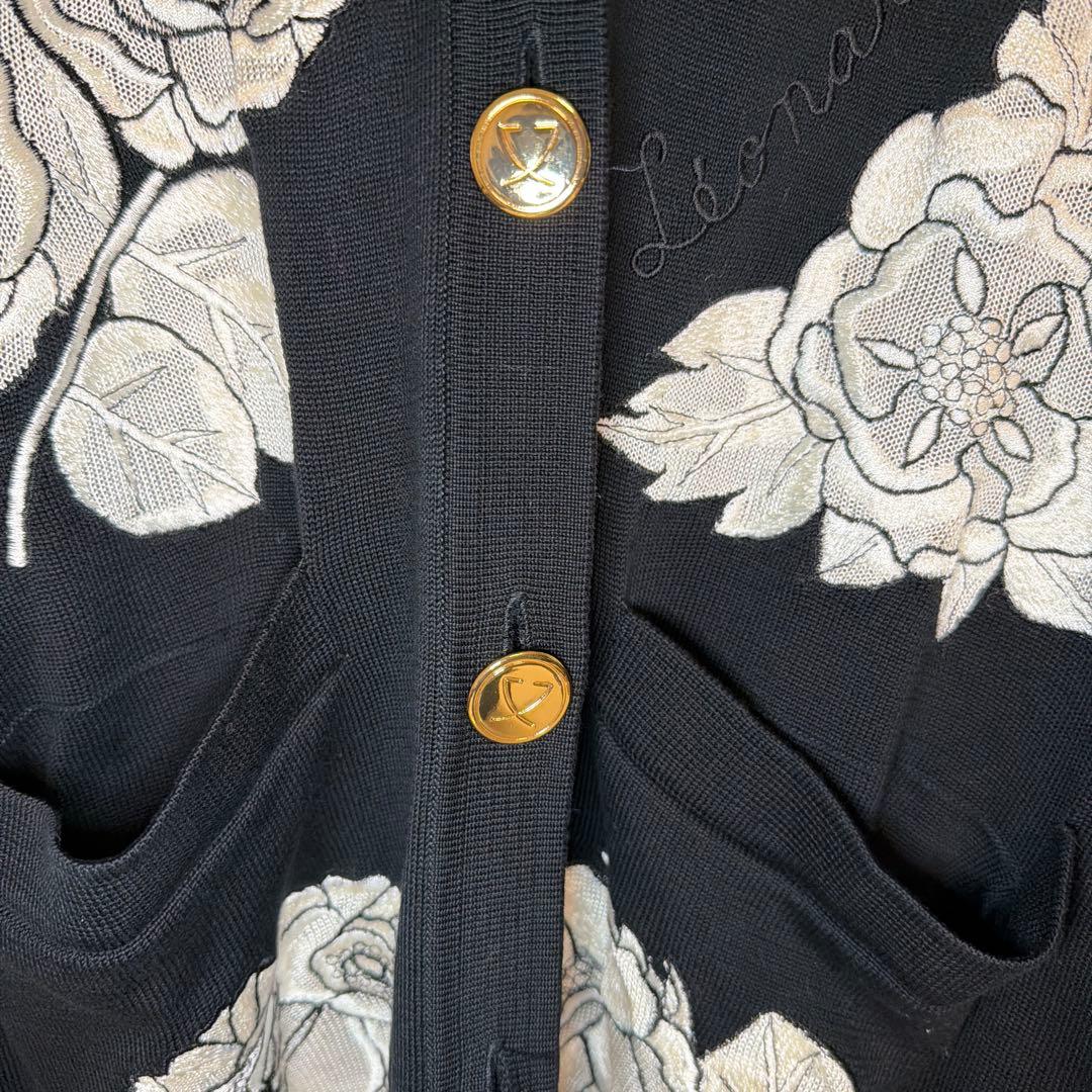 Leonard レオナール 花柄刺繍 カーディガン Mサイズ - メルカリ