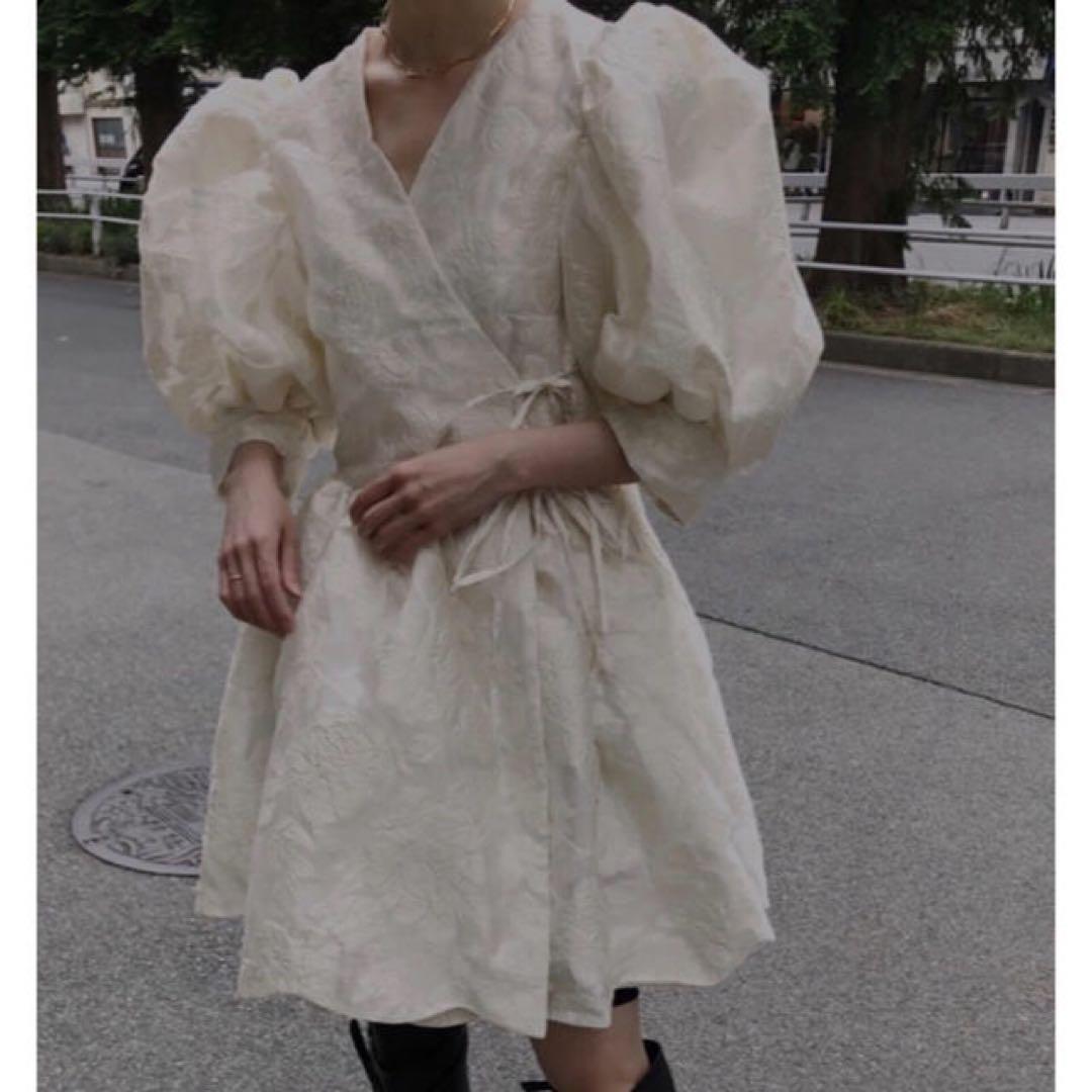 DREAM sister jane】ジャガード花柄ラップミニワンピース