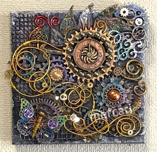 テクスチャーアート スチームパンク風アート 立体画 原画1点もの spma