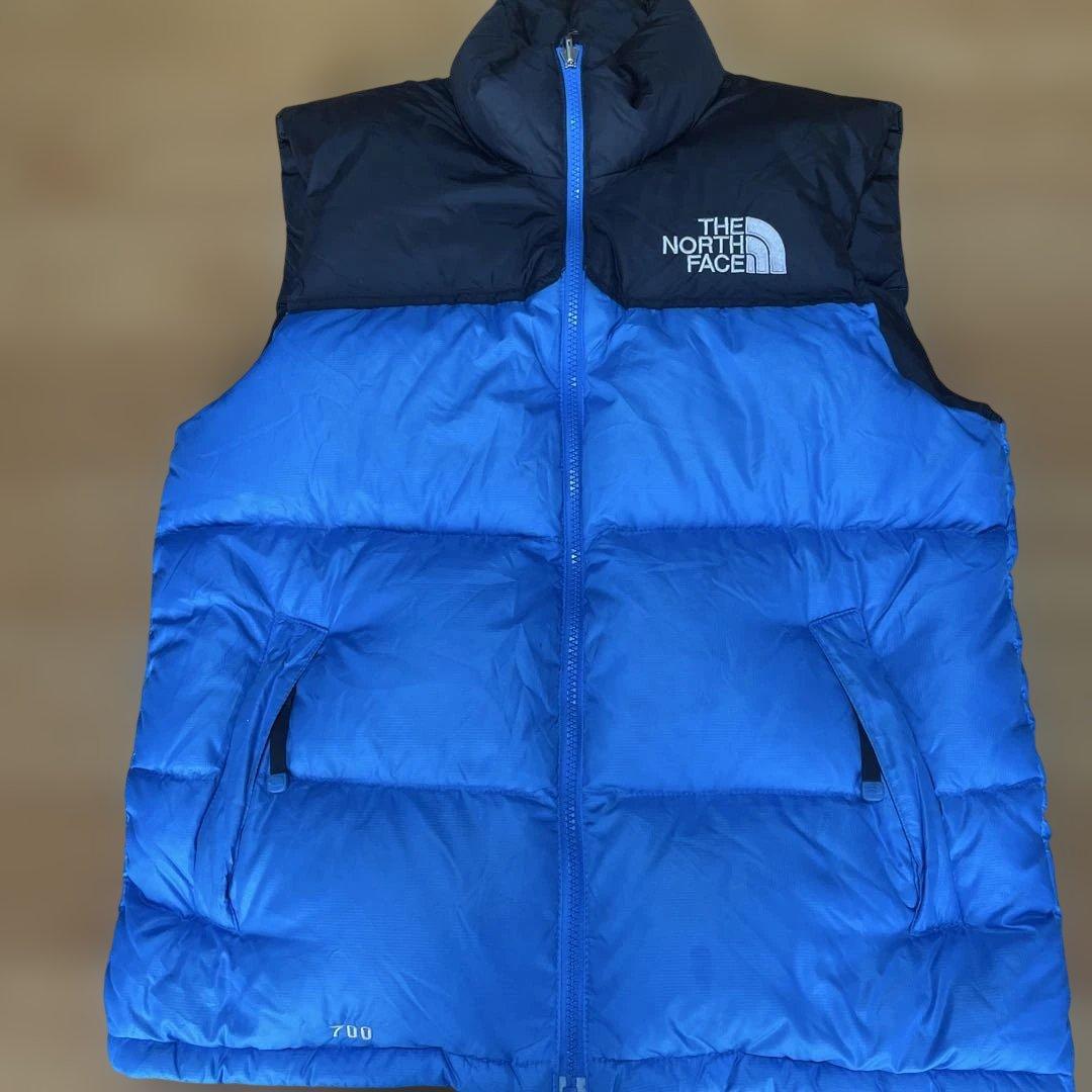 THE NORTH FACE ダウンベスト 700フィルパワー 青 メンズS - メルカリ
