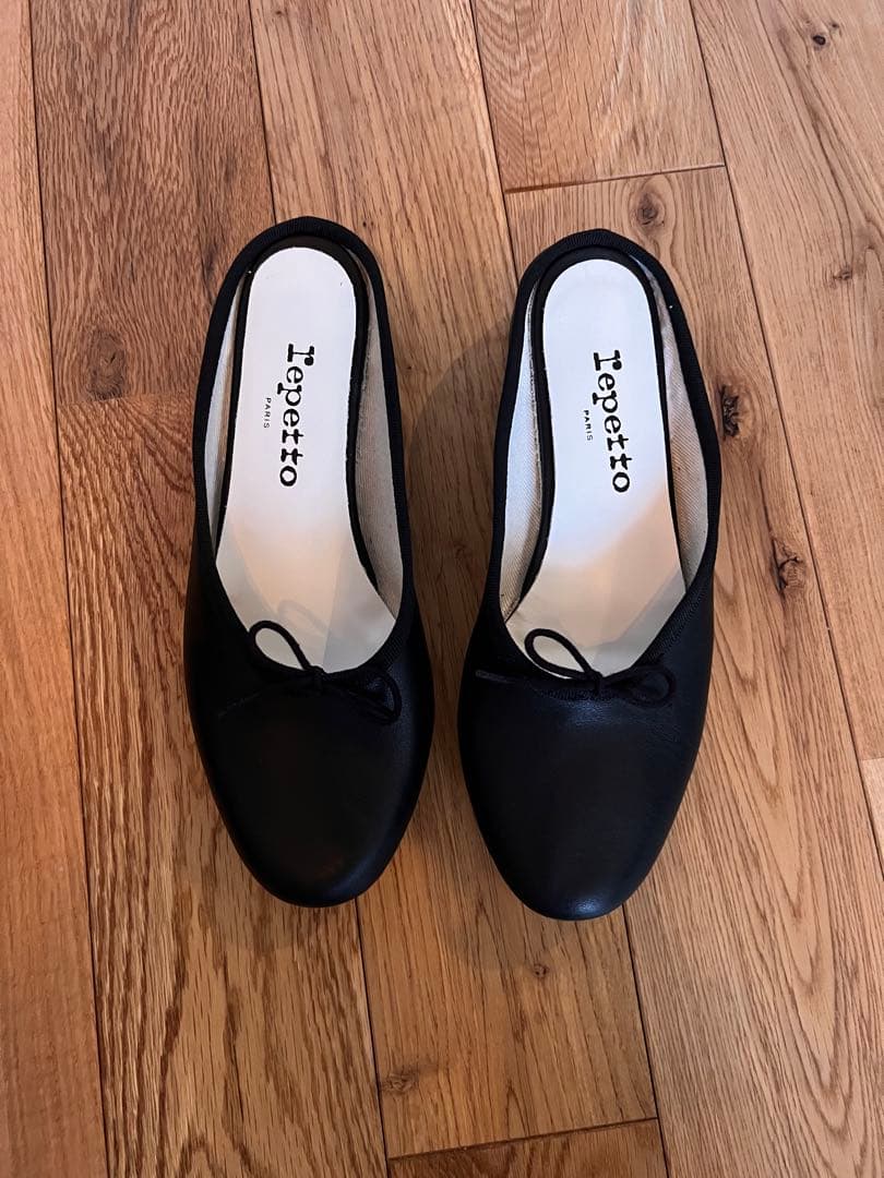 Repetto ブラックレザー ミュール 新品未使用バレエシューズ35