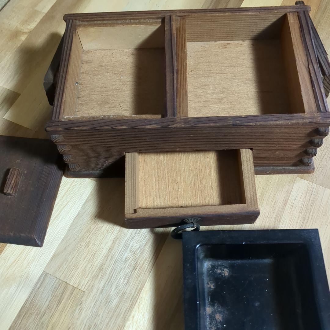 昭和レトロ 木製 煙草盆 ＆ 煙管（キセル）セット 骨董 アンティーク