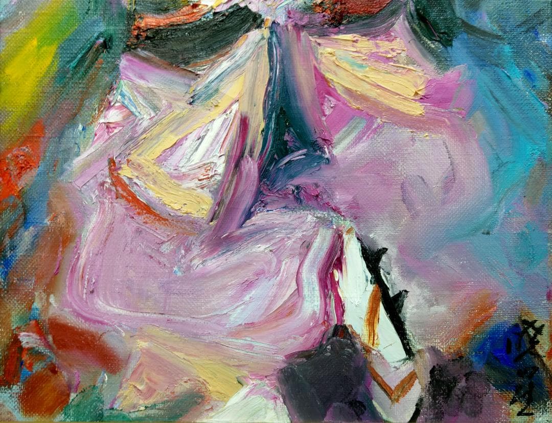 露口暁星 油彩 阿波おどり～歓踊 二科展入選 徳島県知事賞 全日本