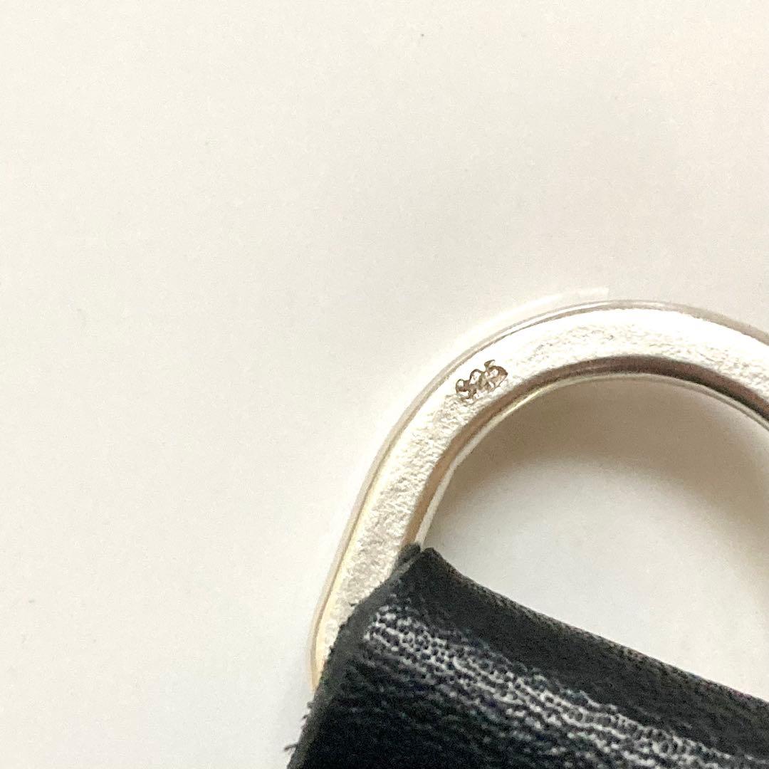 クロスボール シルバー925 ベルトループレザー Dカン ハンドメイド