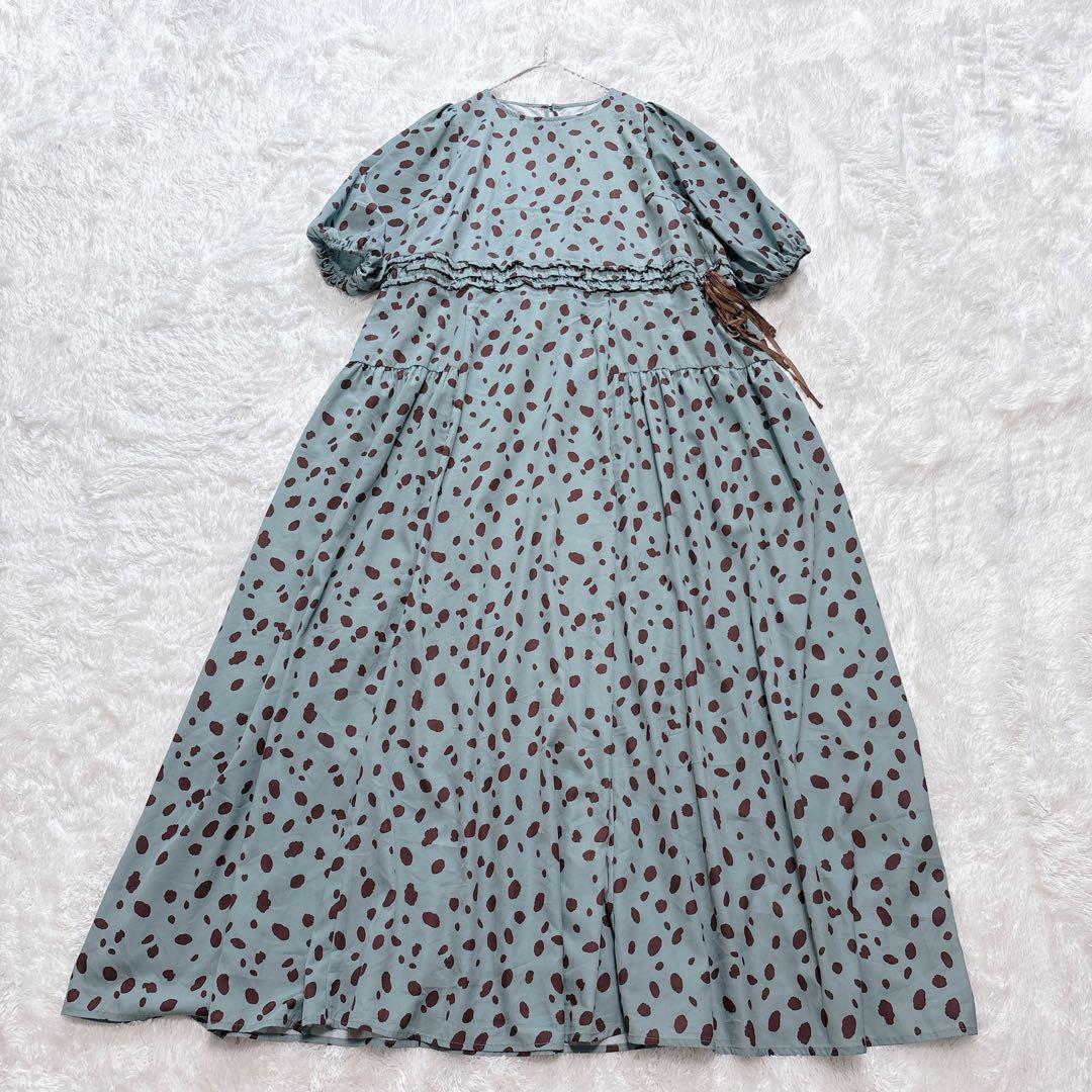 美品】mmts 猫襟付き ブチ柄ワンピース マミタス 中川翔子 ドット