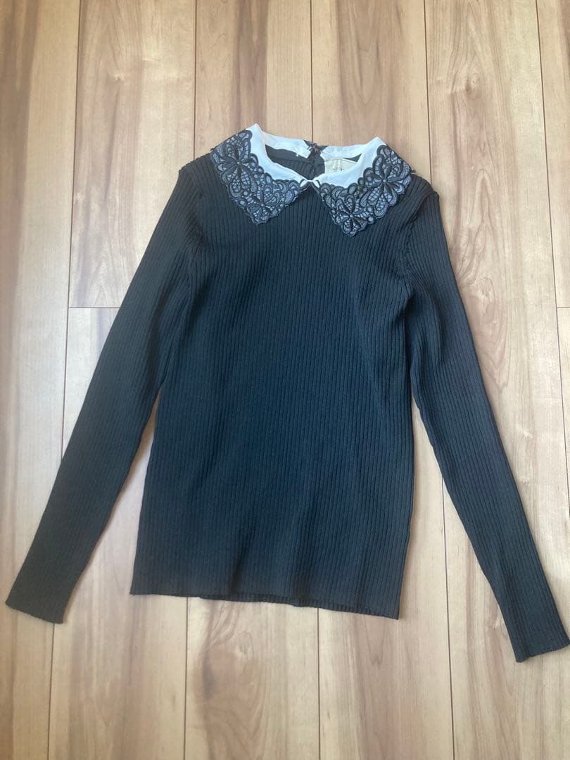 《美品》ユナイテッドアローズ襟ブラックレース長袖