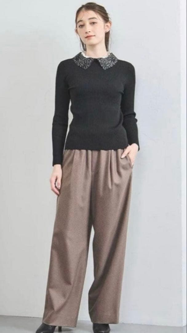 《美品》ユナイテッドアローズ襟ブラックレース長袖