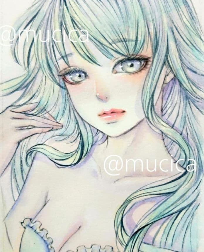 ポストカードプリント   《 .X. 》オリジナル  女の子 美人画