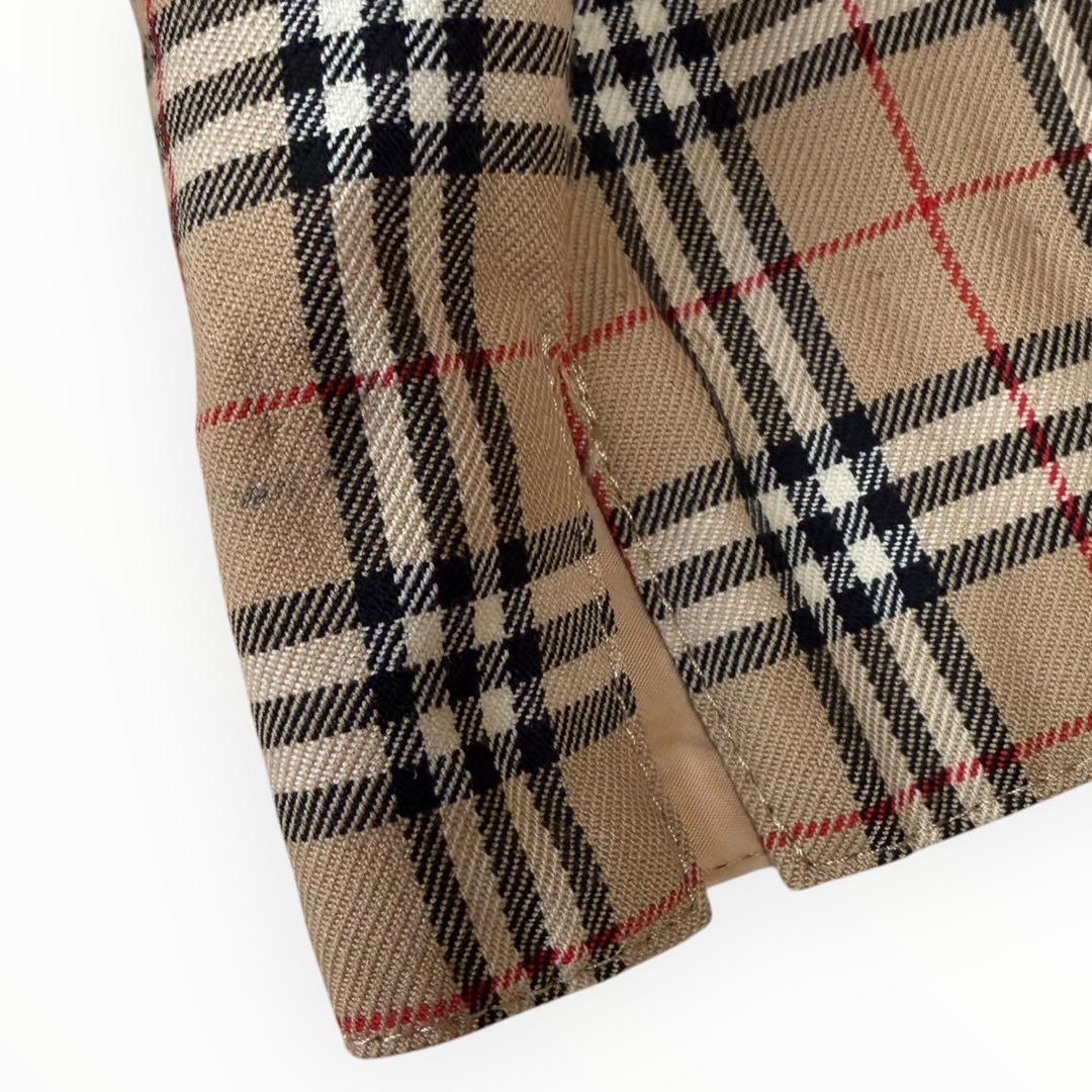 バーバリーブルーレーベル ノバチェック シャツワンピース 40 ウール混