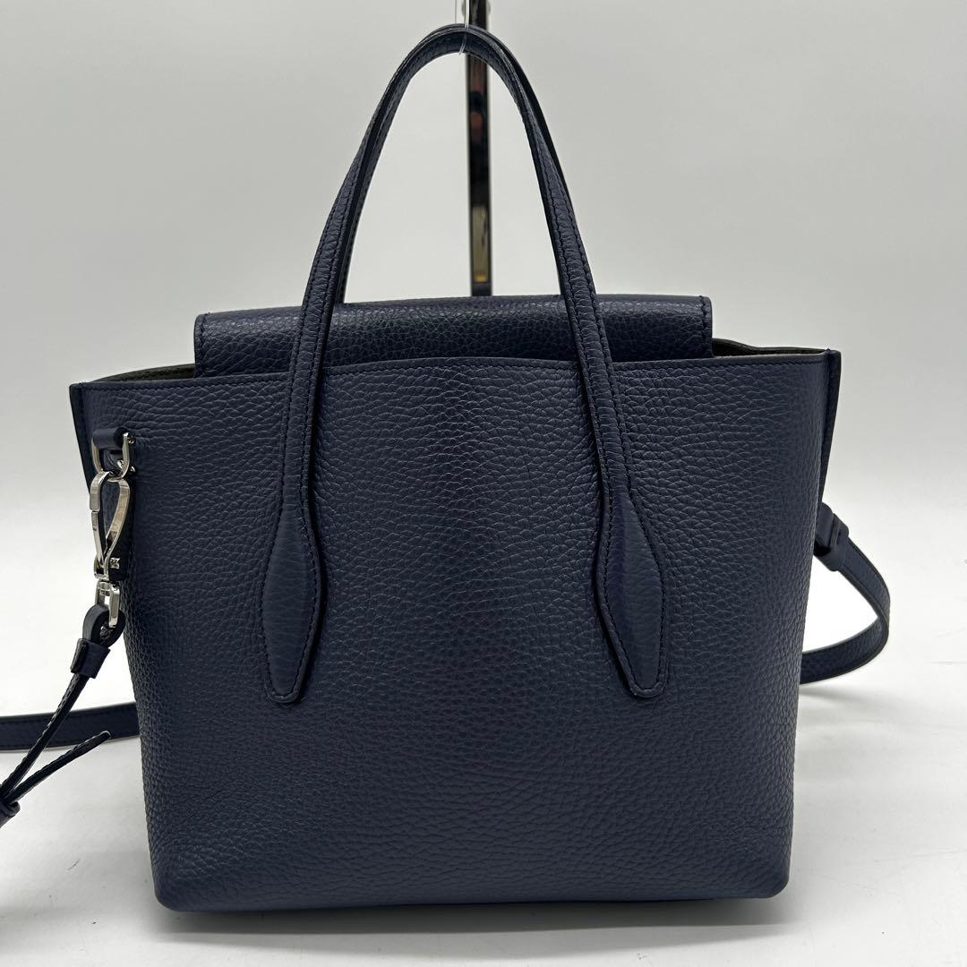 美品】トッズ 2way ジョイミニ ハンドバッグ レザー ネイビー 斜め掛け