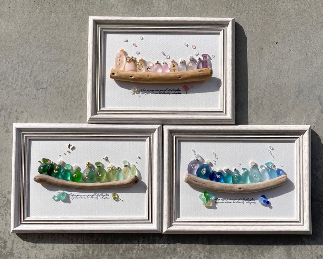 シーグラスアート 【花のパフューム❁⃘】 - メルカリ