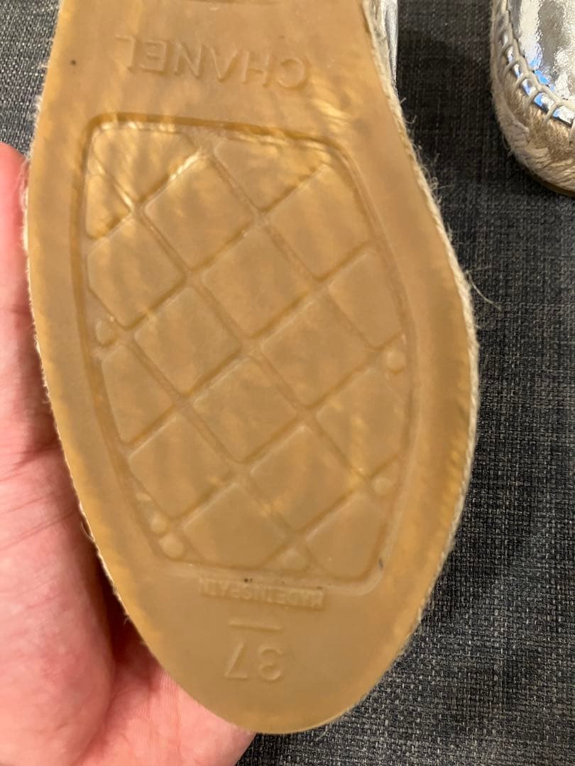 ロ*ー様 CHANEL エスパドリーユ 23.5cm シルバー 美品