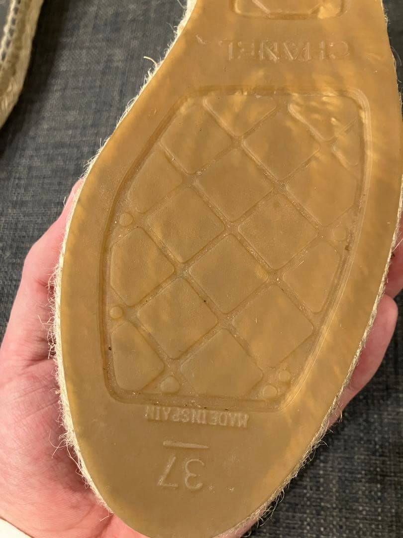 ロ*ー様 CHANEL エスパドリーユ 23.5cm シルバー 美品