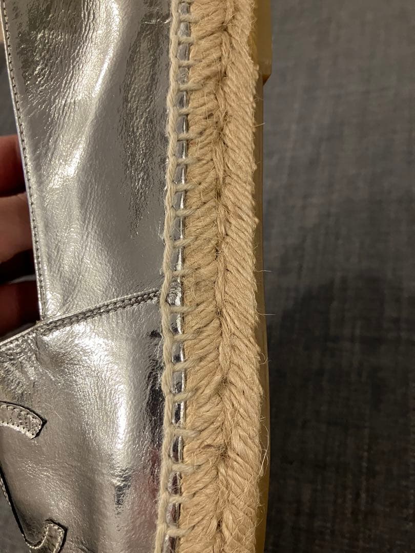 ロ*ー様 CHANEL エスパドリーユ 23.5cm シルバー 美品