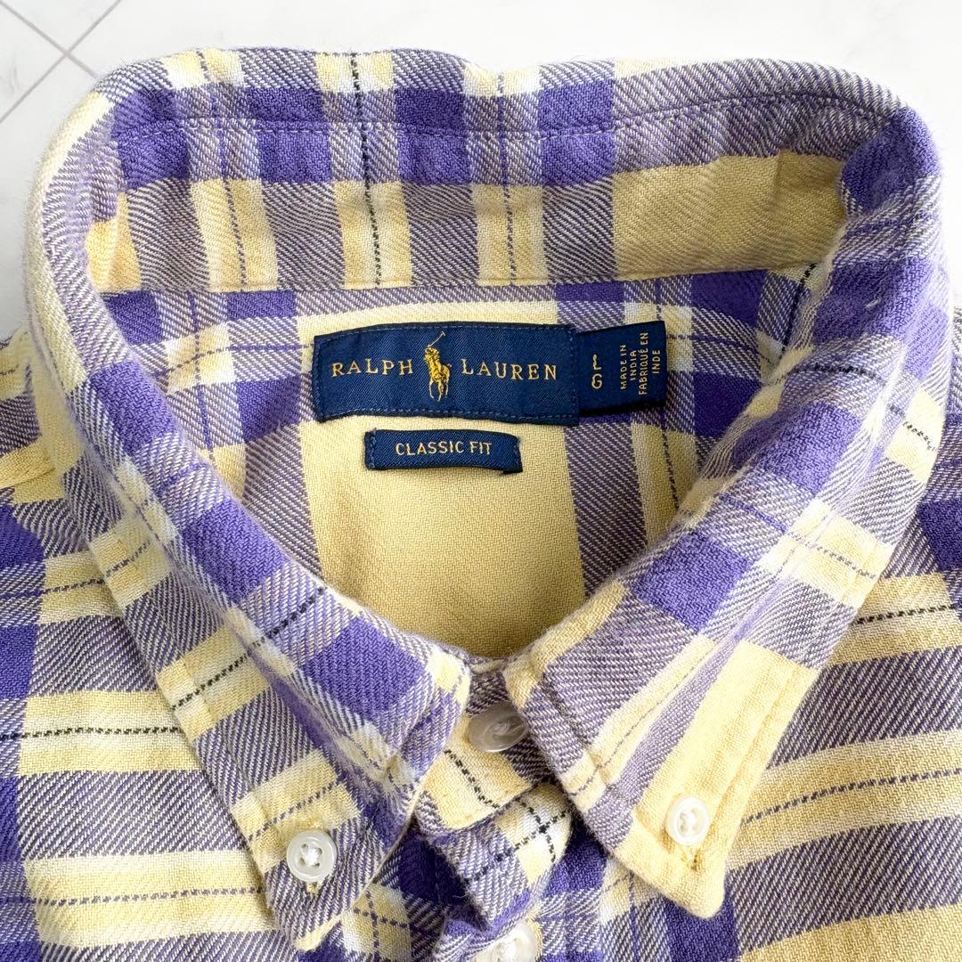 ラルフローレン】チェックシャツ ポニーロゴ コットン ゆったり 春色
