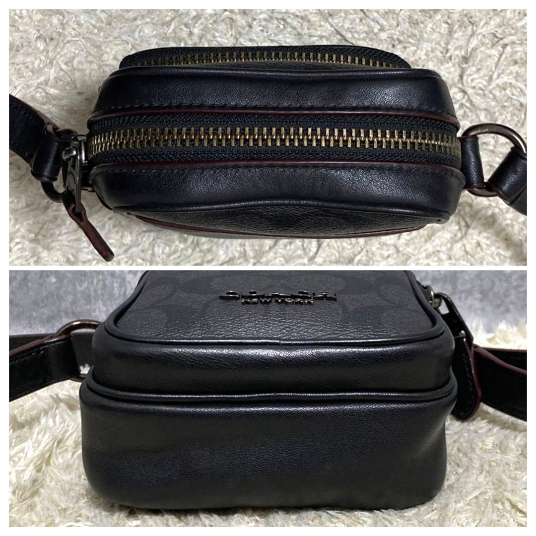 極美品】コーチ ショルダーバッグ レザー PVC グレー シグネチャー