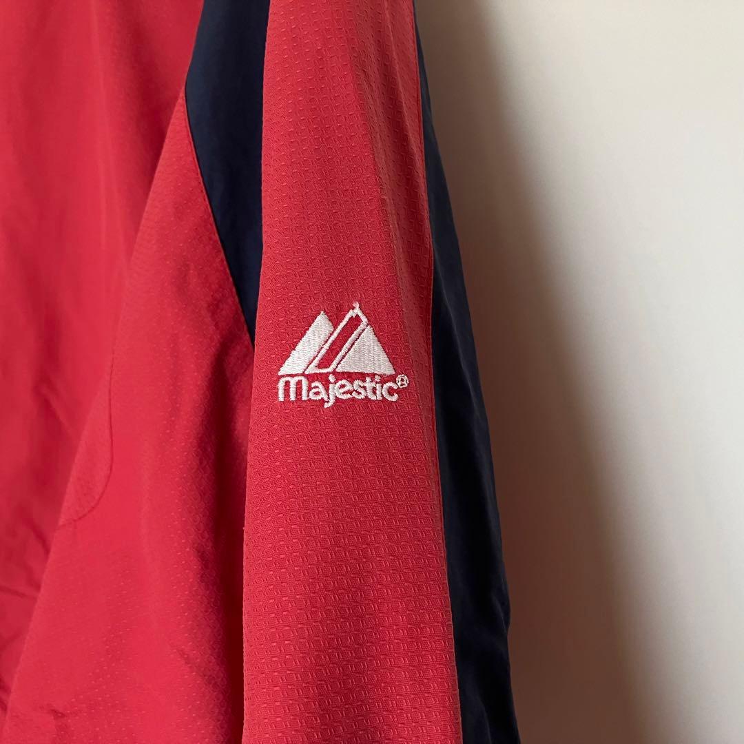 Majestic MLB ボストンレッドソックス プルオーバーナイロンジャケット