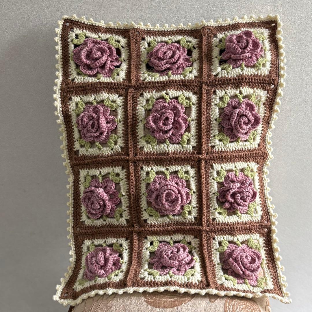 グラニースクエア モチーフ編み ブランケット マルチカバー かぎ針編み