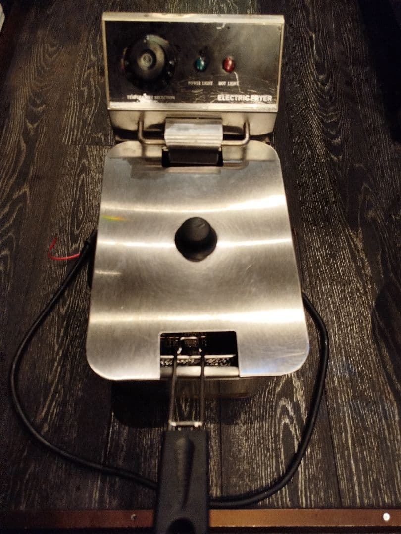 中古》電気フライヤー ステンレス製 温度調整可能