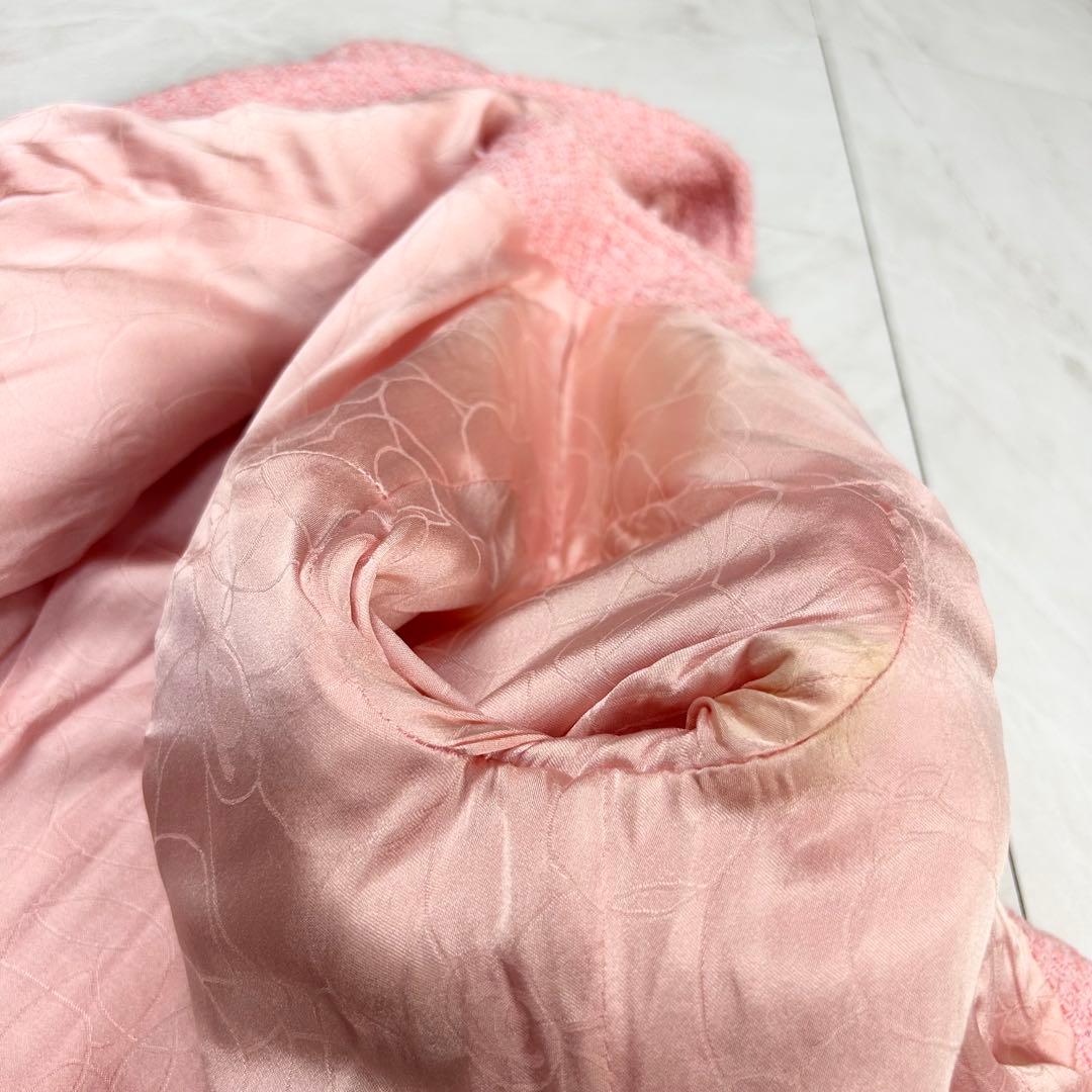 美品 CHANEL 立体 COCO ロゴ ノーカラー ツイードジャケット 38 - メルカリ