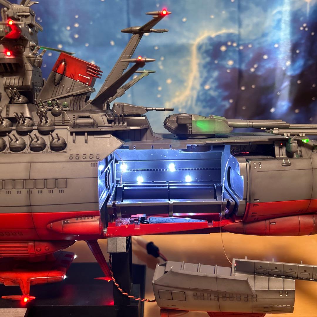 T*i様 宇宙戦艦ヤマト 1/500 フル電飾！完成品。墨入れ