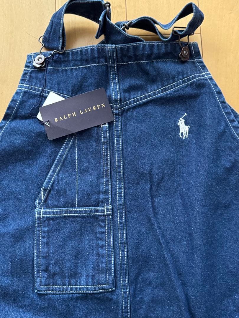 新品 RALPH LAUREN ダークデニム オーバーオールエプロン タグ付