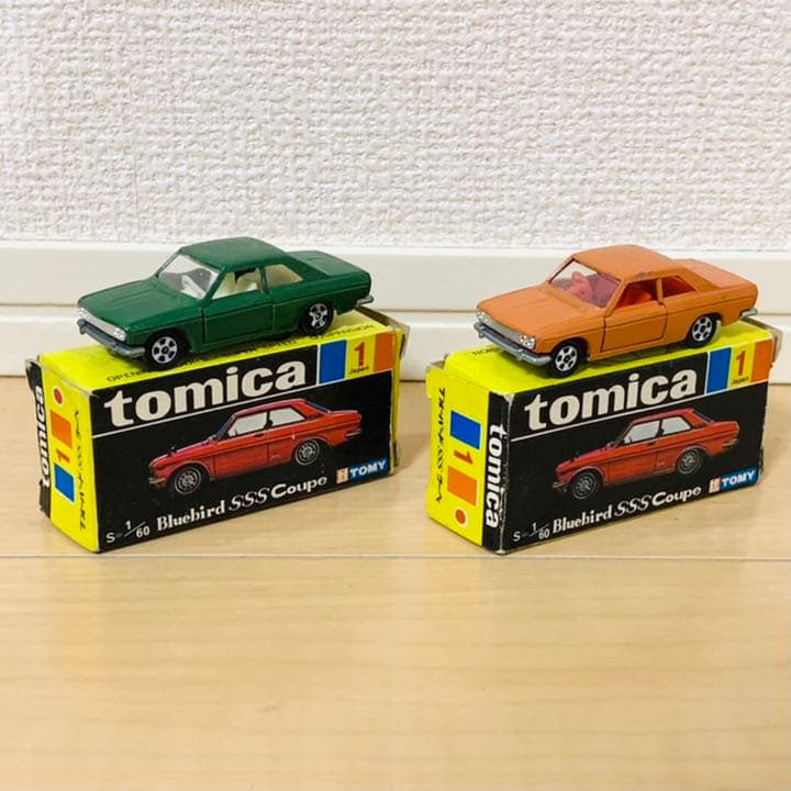 最初期 日本製 トミカ 1A ブルーバードSSSグリーン サファリブラウン