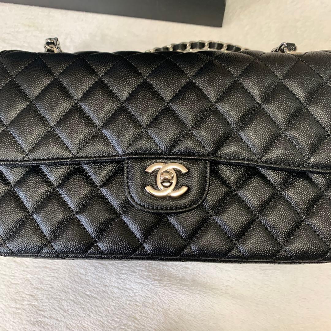 ノベルティCHANEL チェーン フラップバッグ キャビアスキン 2way