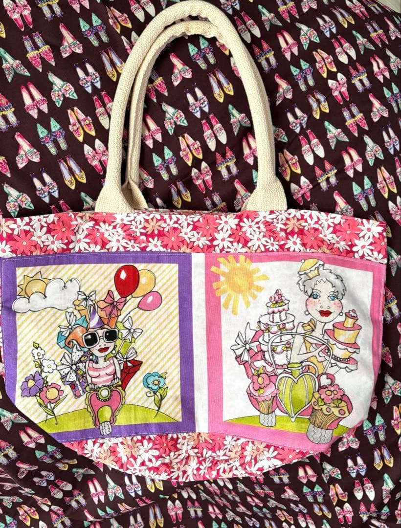 ロラライハリス ハンドメイド パネル トートバッグ - メルカリ