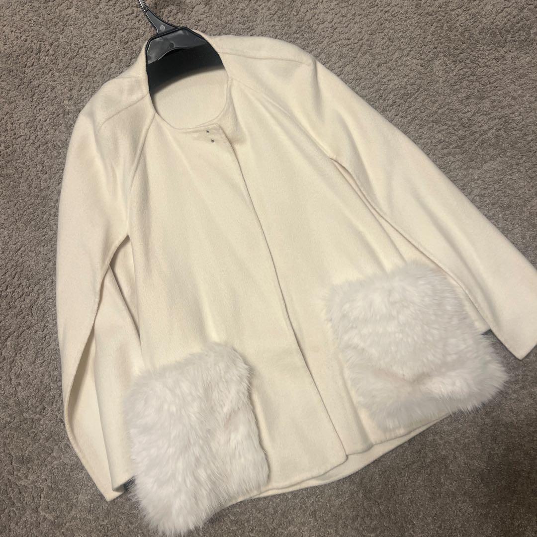 セルフォード 24aw ファーポケットケープジャケット ホワイト - メルカリ