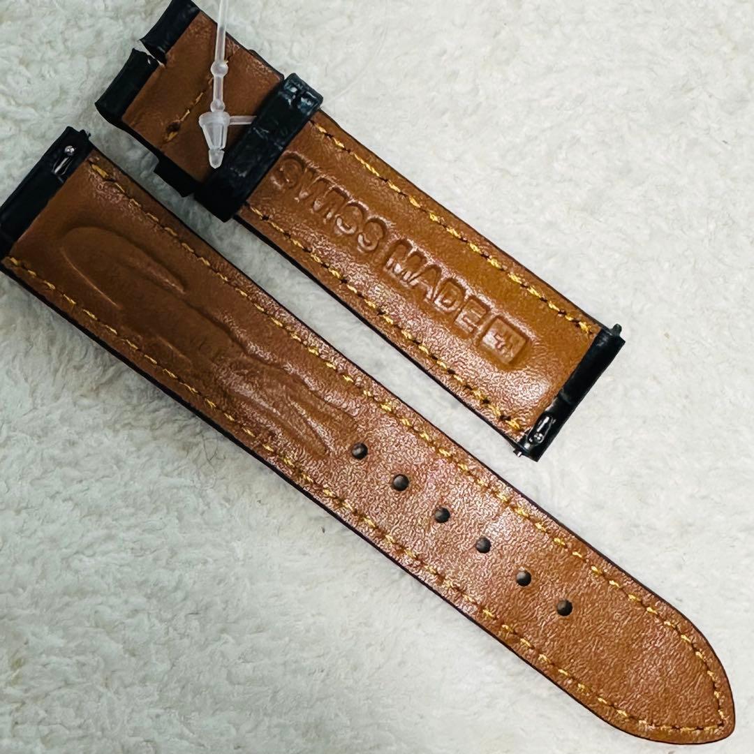 3006#20mm-18mmブラック☆本物クロコダイルベルト☆スイス製 - メルカリ