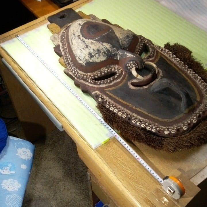 パプアニューギニア お面 マスク 木製 木彫り 壁掛け 置物 インテリア