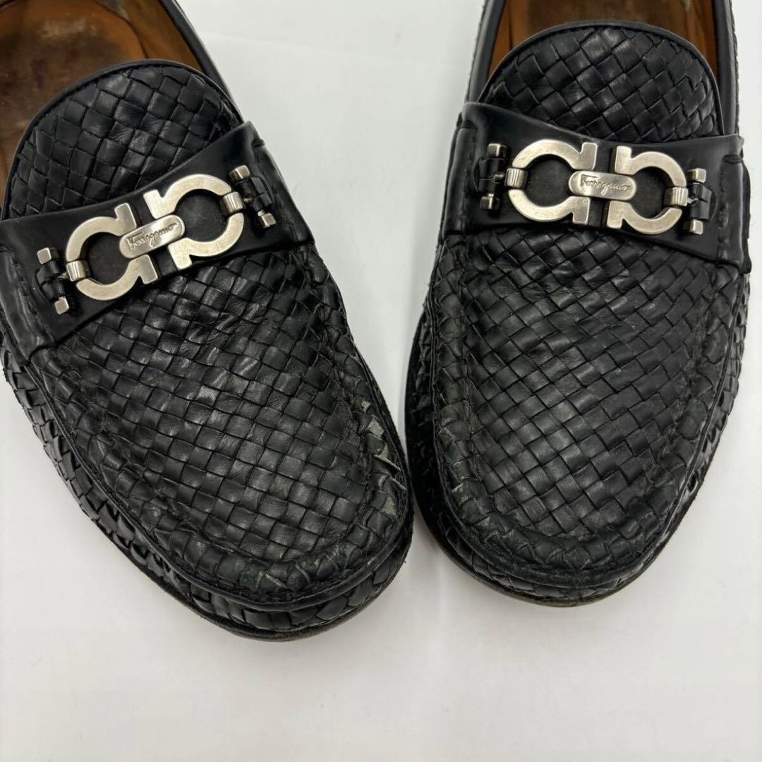 フェラガモ 6.5EE PARIGI イントレチャート ローファー ガンチーニ