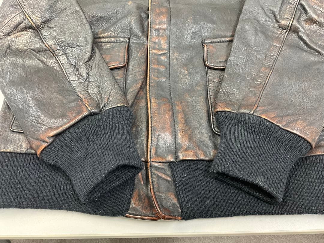 ブラックトップモーターサイクル BTMC 馬革 A-2 スカル TALON