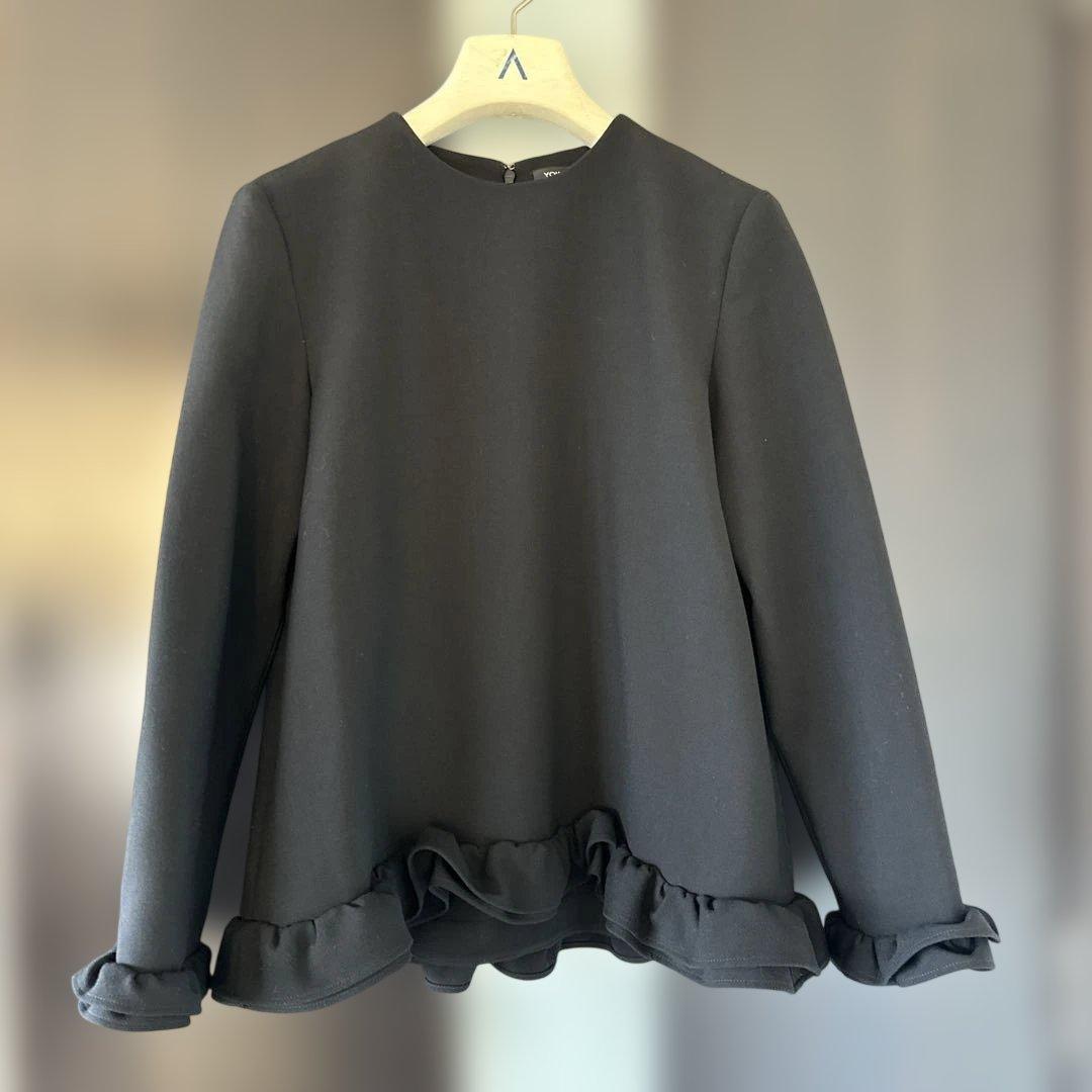 YOKOCHAN ヨーコチャン フリル ロングスリーブブラウス 38 黒 - メルカリ