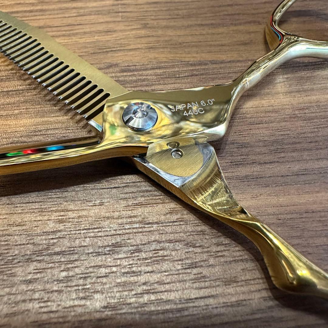 WAHL 6インチ セニングシザー ゴールド 理容 美容 鋏 シザー 25