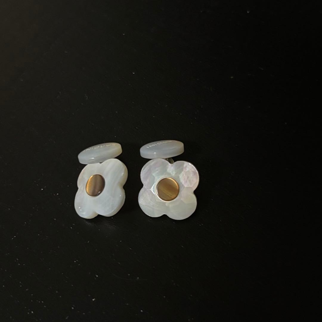 ラルディーニ LARDINI カフスボタン ブートニエール 2個 ホワイト