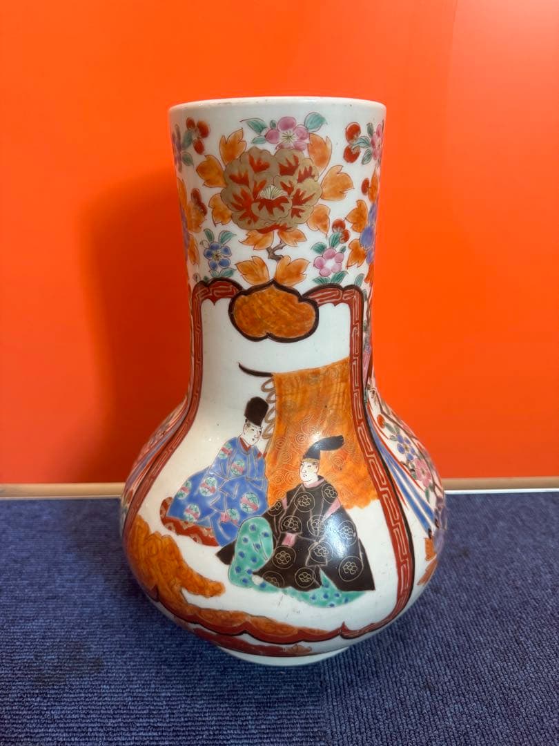 1595 古伊万里 色絵 江戸時代風俗図　花瓶　時代物 希少品骨董品 古い時代 古伊万里 色絵花瓶高さ約37Cm色絵｜Yahoo