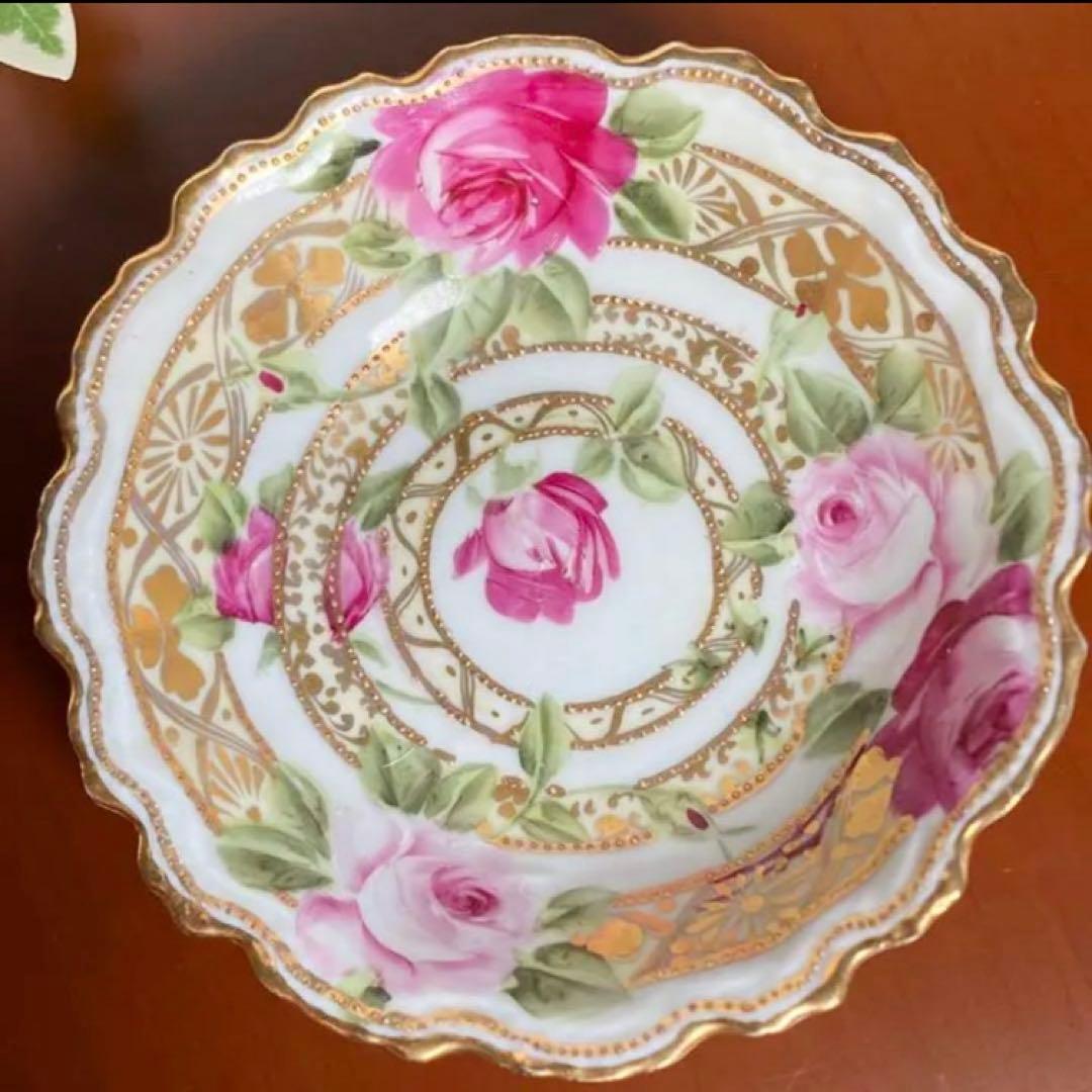 希少　美品　オールドノリタケ　薔薇　スモールボウル　小皿 オールドノリタケ 即決（旧家・蔵出し）（オールドノリタケ・薔薇に