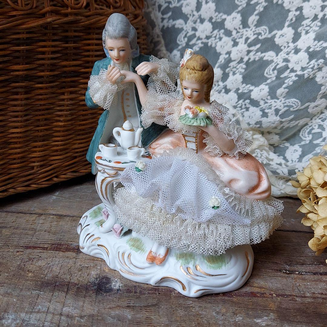 海外ヴィンテージ レース人形 陶器 ポーセリン レースドール