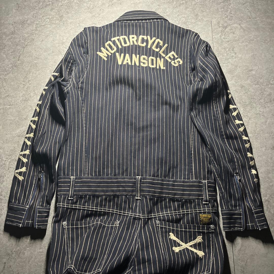 美品 VANSON つなぎ ウォバッシュストライプ M 送料無料の通販はau PAY